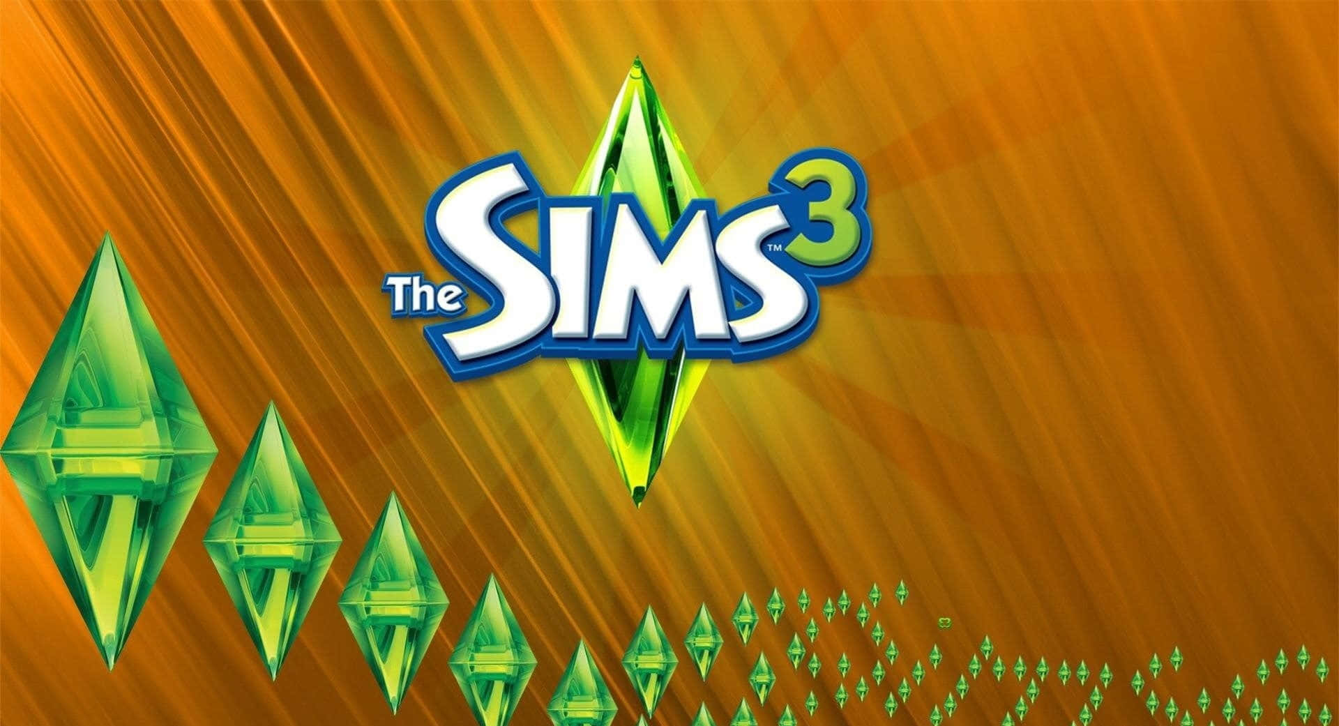 The Sims 3 Logo With Green Arrows Wallpaper