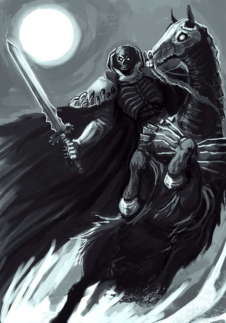The Skull Knight In Intense Battle Action Wallpaper
