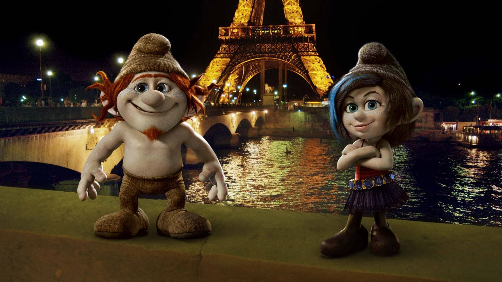 The Smurf Naughties Eiffel Tower Background