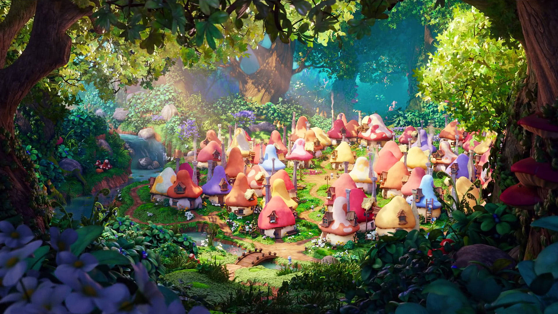 The Smurfs Fantasy Village Wallpaper