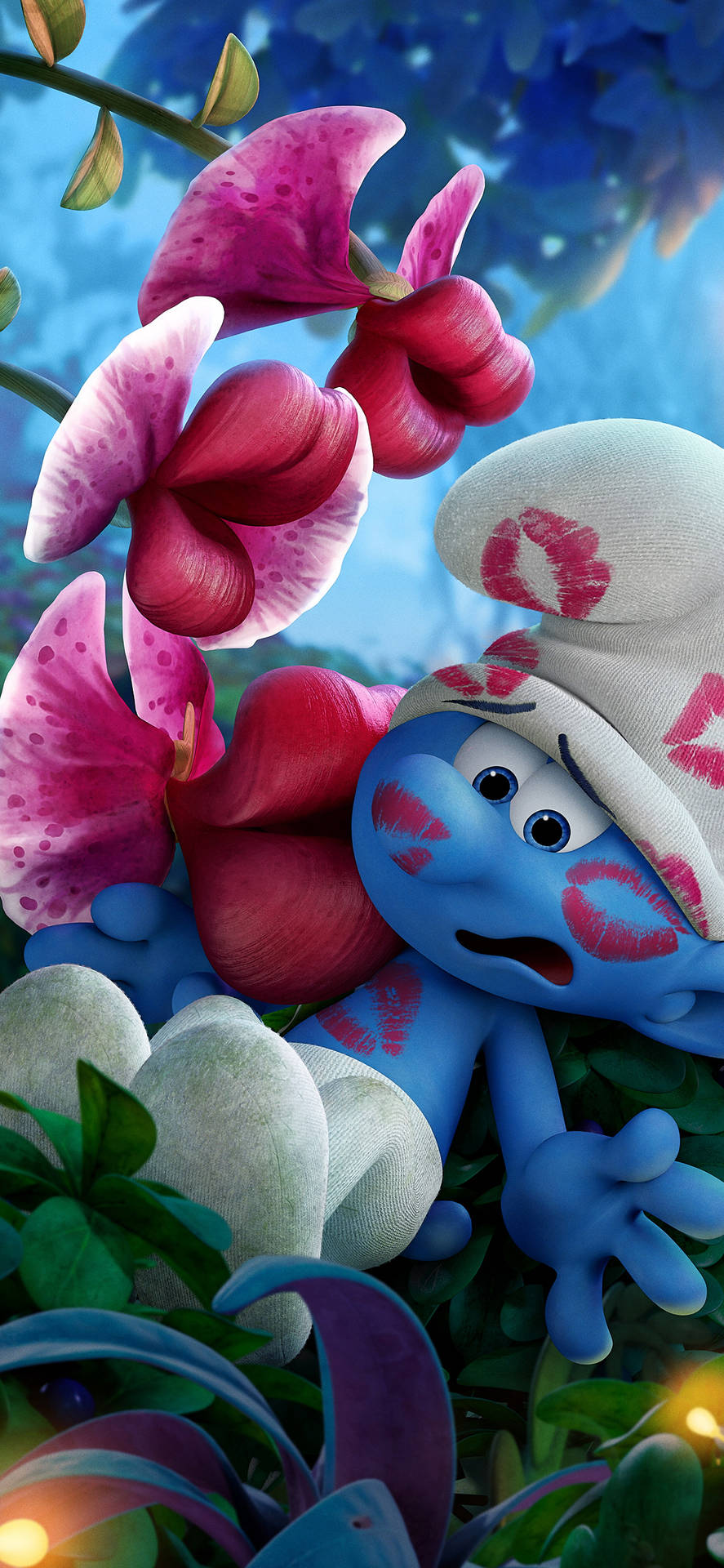 The Smurfs Flower Kisses Background