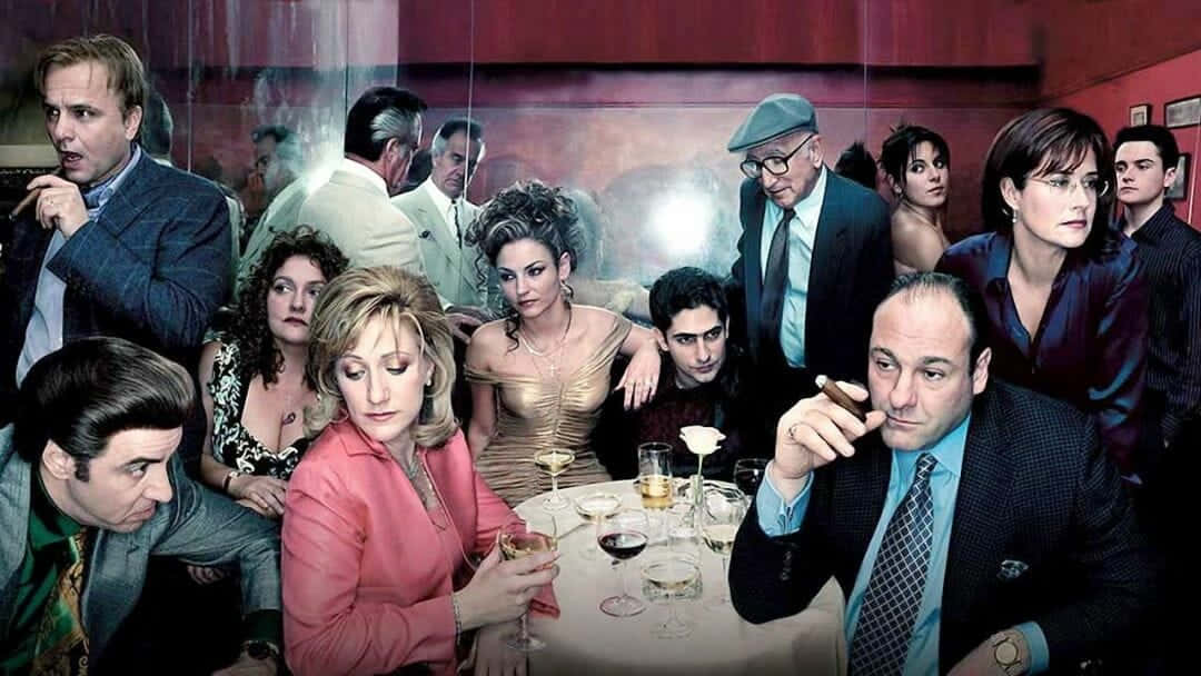Tony Soprano, portrætteret af James Gandolfini i The Sopranos, ser på baggrunden. Wallpaper
