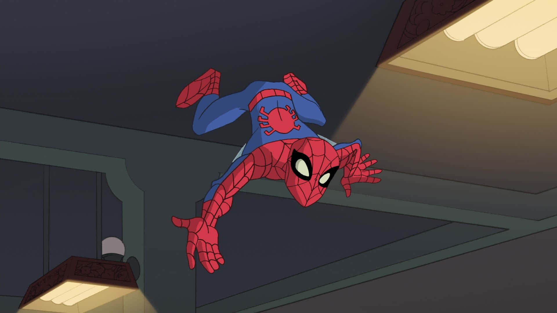 Elespectacular Spider-man Escalando Paredes. Fondo de pantalla