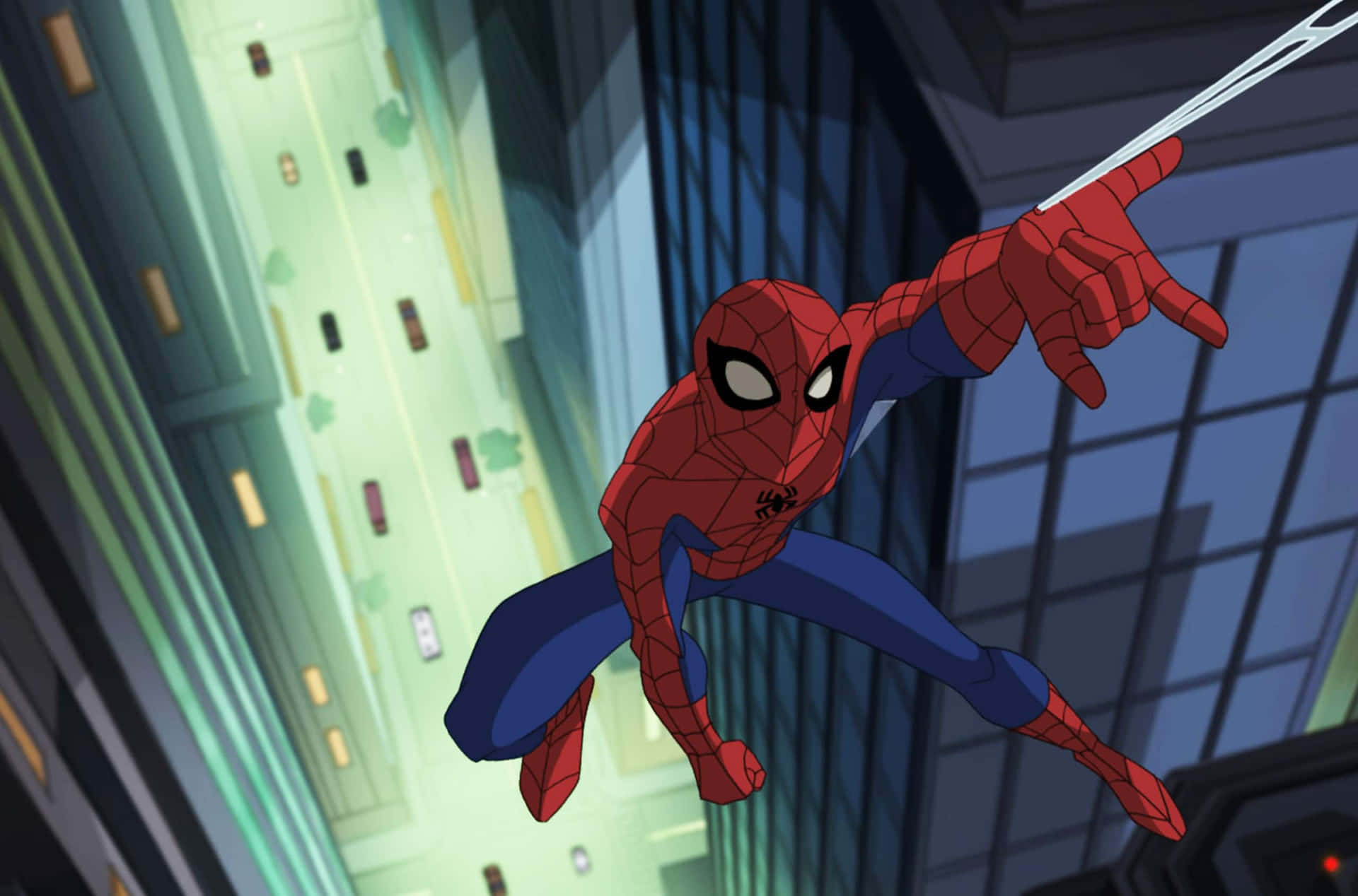 Elespectacular Spider-man Lanzando Telarañas. Fondo de pantalla