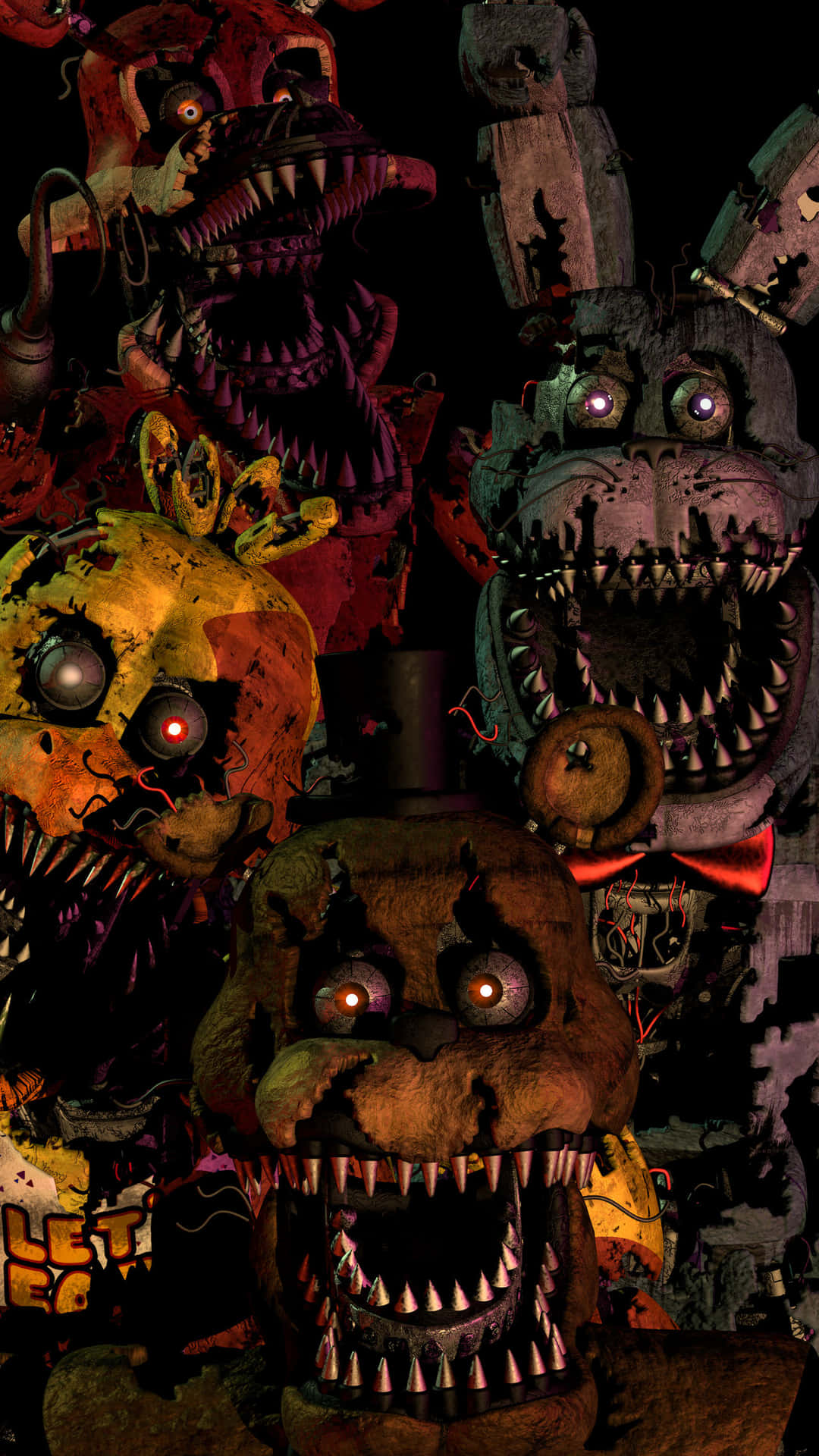 The Spooky Animatronics Of Five Nights At Freddy's Wallpaper