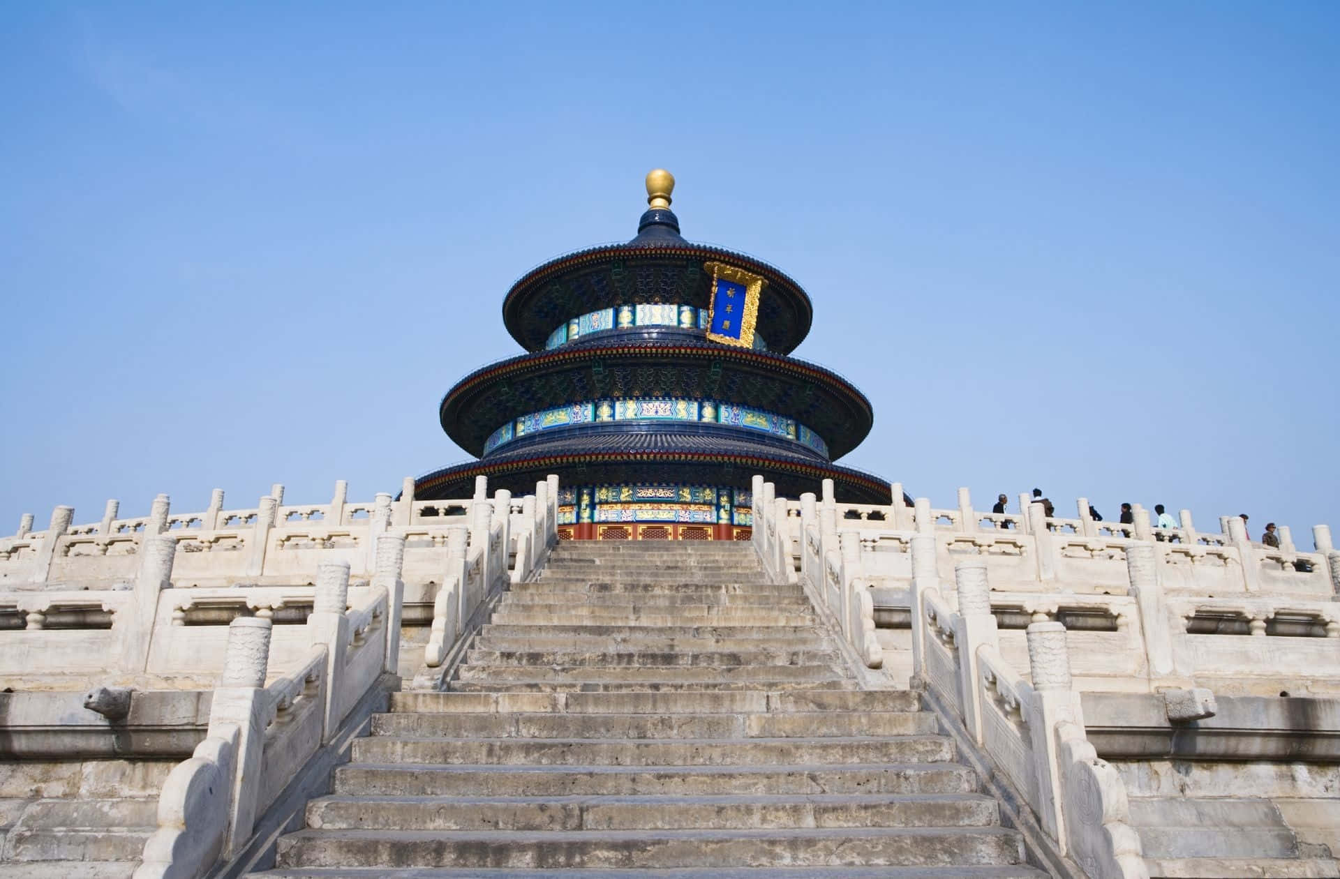 The Steep Walkway Of The Temple Of Heaven's Main Hall Wallpaper