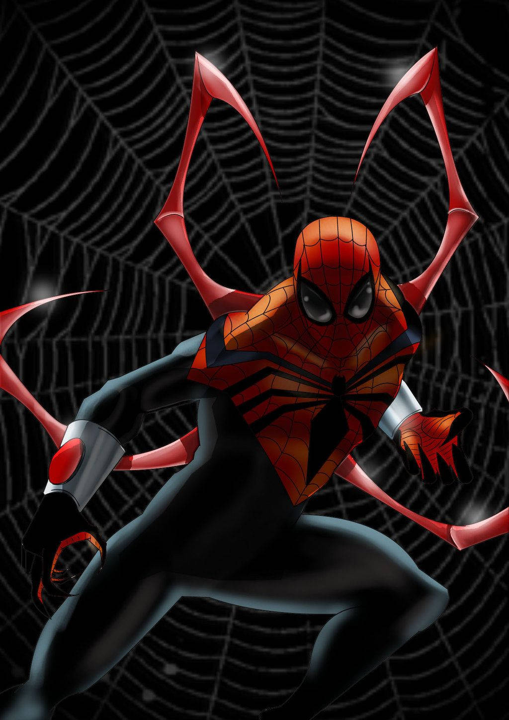 The Superior Spider-man With Spider Web Wallpaper