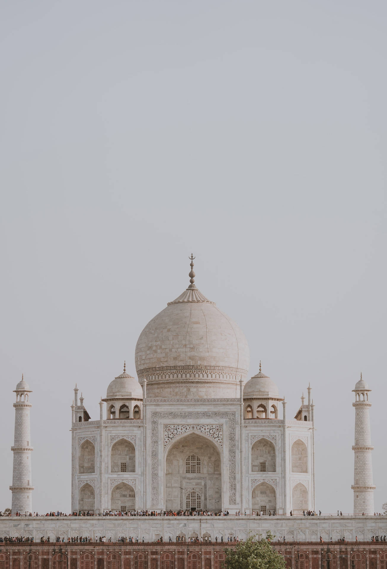 The Taj Mahal Frontal View Wallpaper