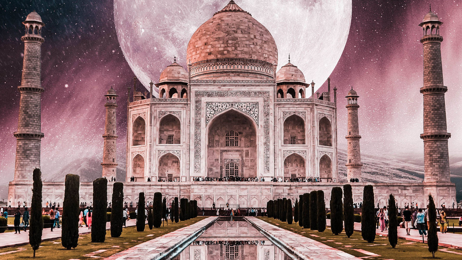 The Taj Mahal Graphic Design Wallpaper