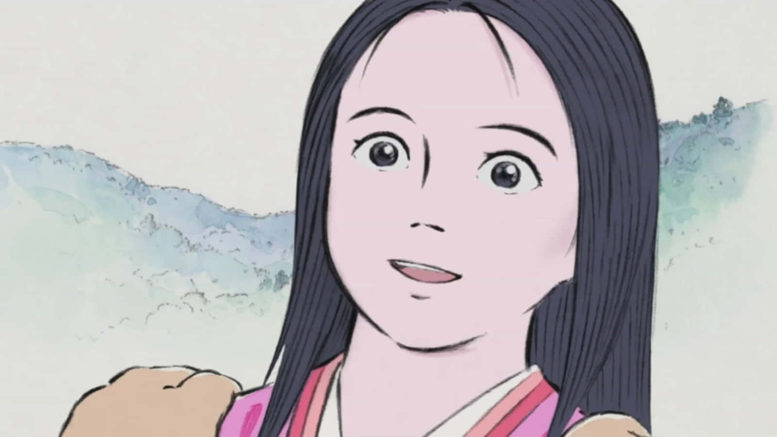 Elcuento De La Princesa Kaguya, Animación Encantadora Y Mística. Fondo de pantalla