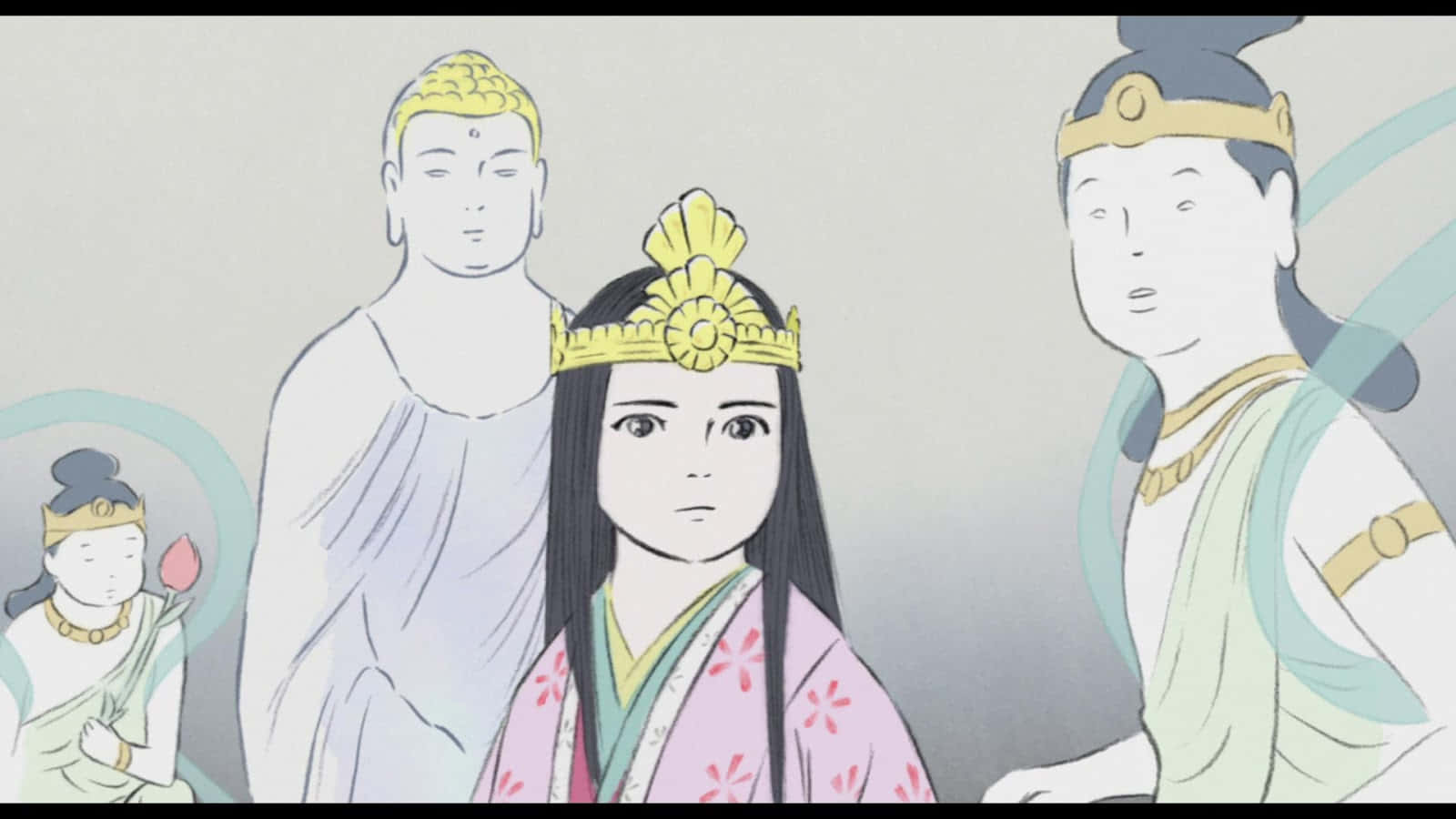 Laescena De La Película El Cuento De La Princesa Kaguya. Fondo de pantalla