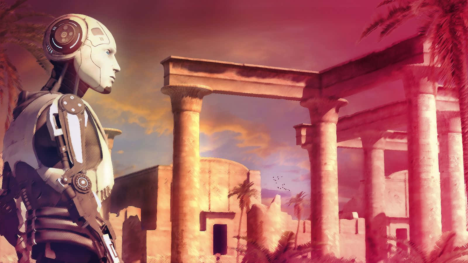 The Talos Principle Background Red Lightning Effect Background