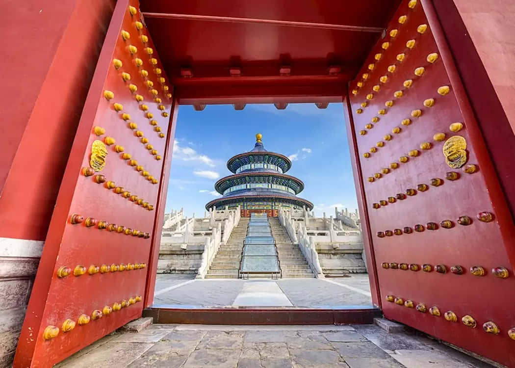 The Temple Of Heaven's Imperial Vault Gates Wallpaper
