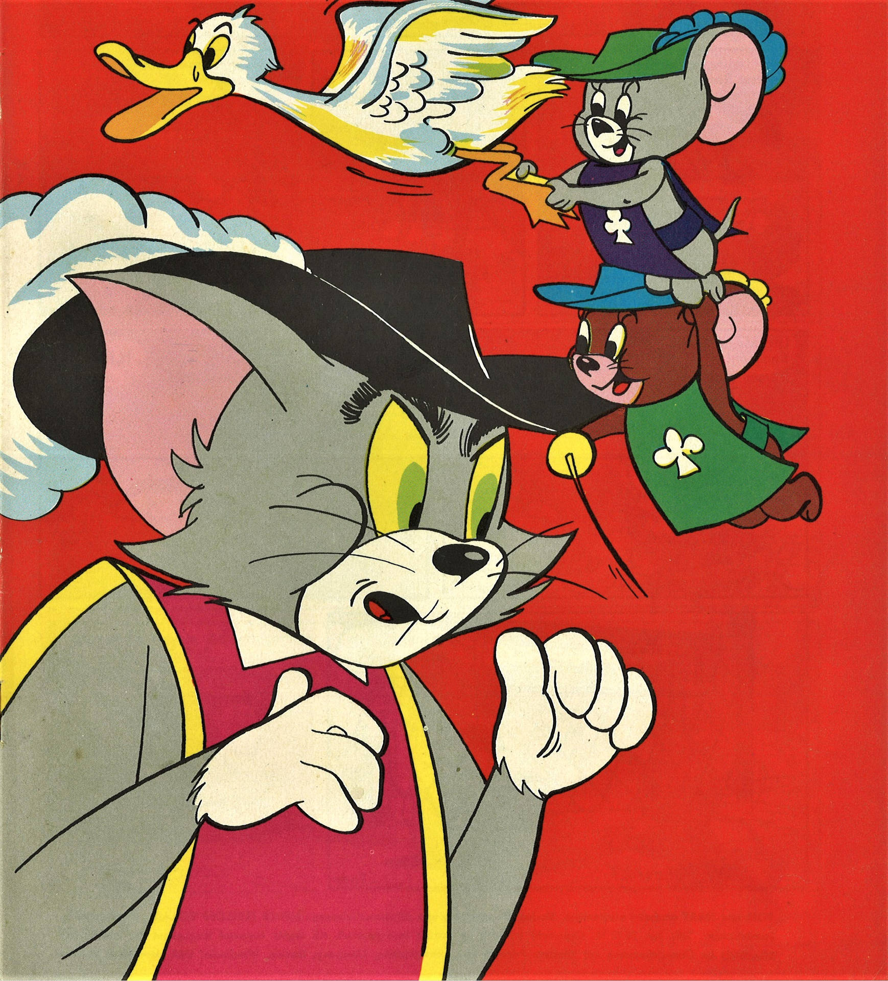 The Three Musketeers From Tom And Jerry Aesthetic Background