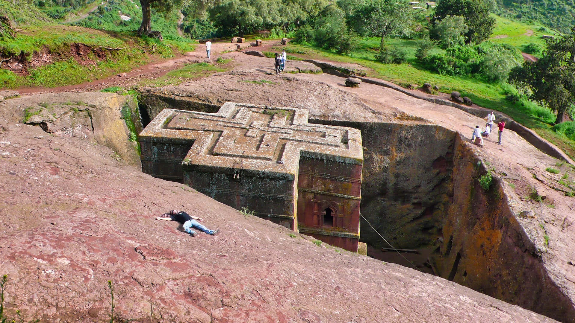The Tilted Slopes Above St. George Church In Lalibela Wallpaper