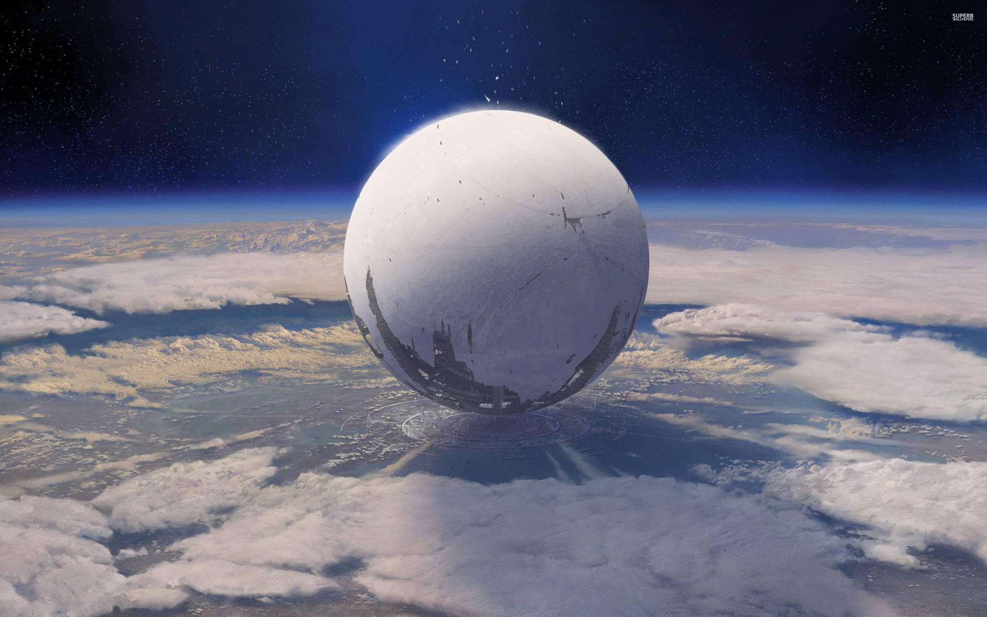 The Traveler symbolizes hope for a brighter future in Destiny Wallpaper