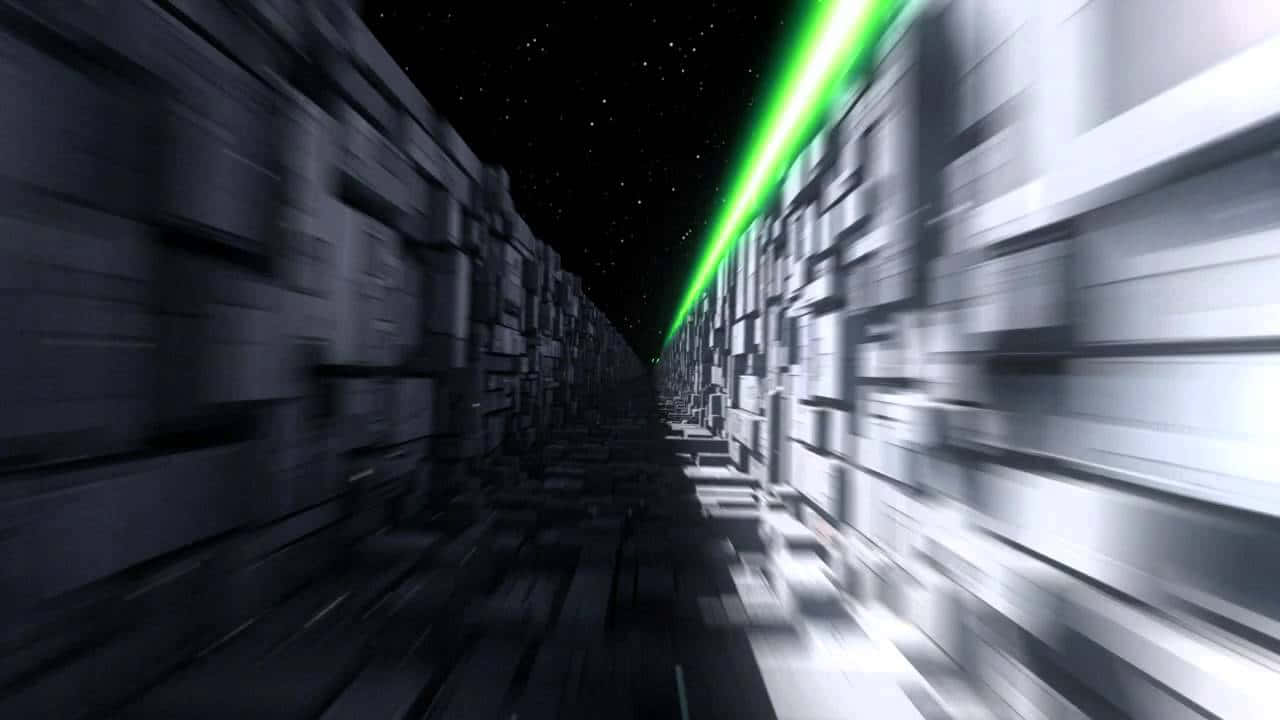 Luke Skywalker's Trench Run in Star Wars: A New Hope Wallpaper