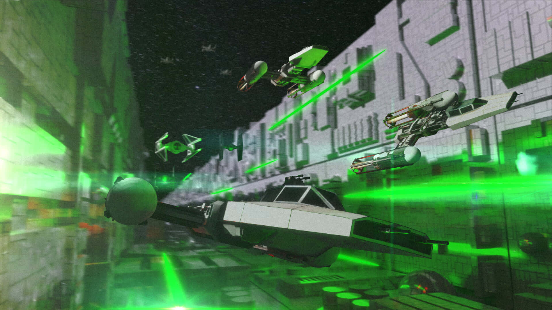 An Exciting Scene from Star Wars: The Trench Run" Wallpaper