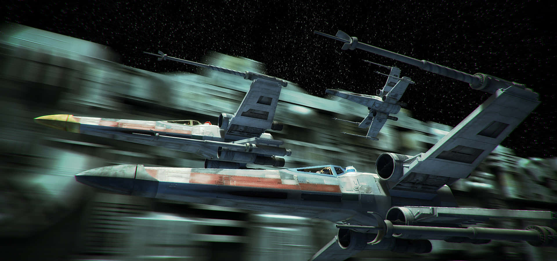 A triumphant rebel fighter pilot as they break through Imperial forces during the iconic Trench Run!" Wallpaper