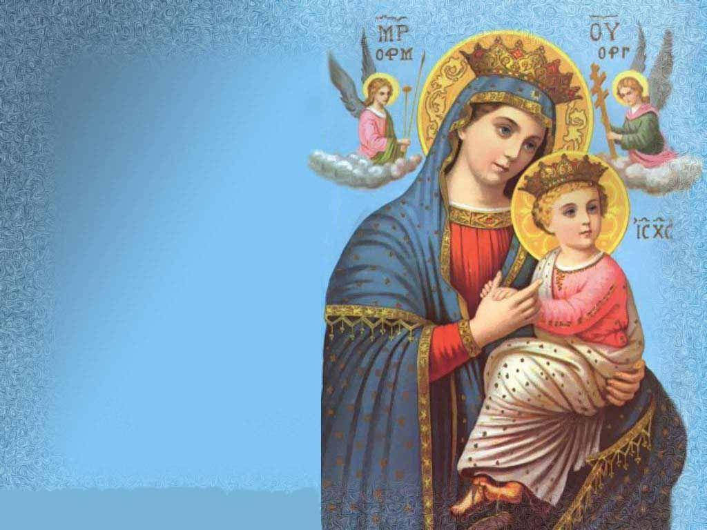 The Virgin Mary Angels Wallpaper
