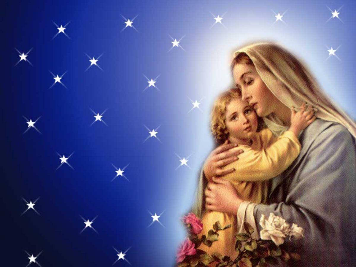 Elfondo Estrellado De La Virgen María. Fondo de pantalla