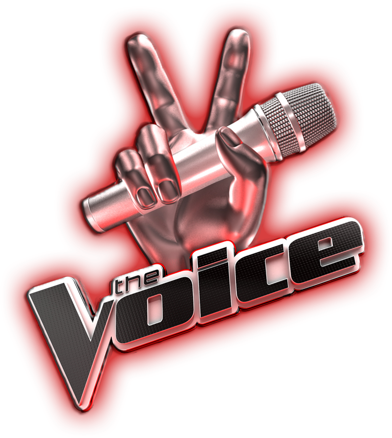 The Voice Logowith Microphone Hand Symbol PNG