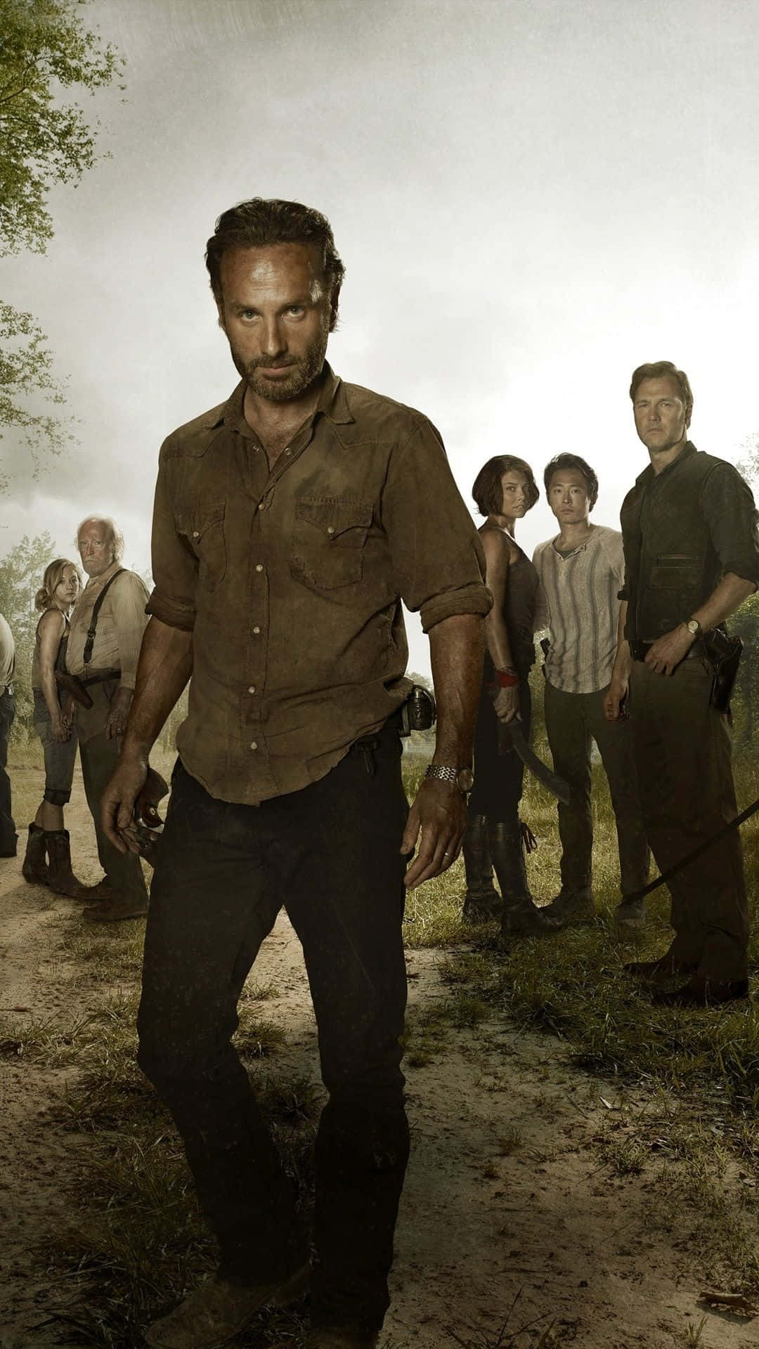 Få zombie apocalypse-udseendet til din iPhone med The Walking Dead-tapet. Wallpaper