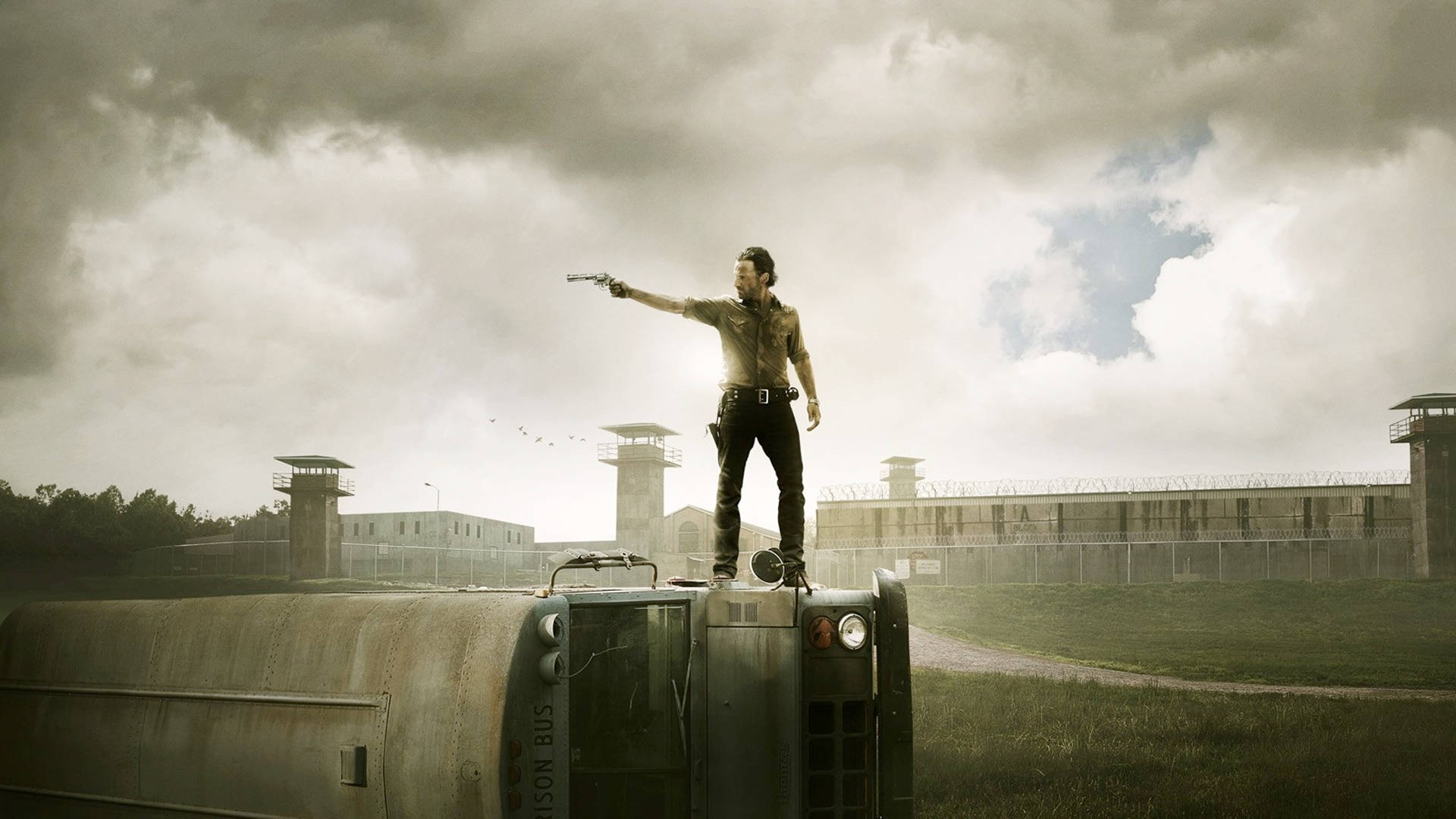 The Walking Dead Rick With Revolver Wallpaper