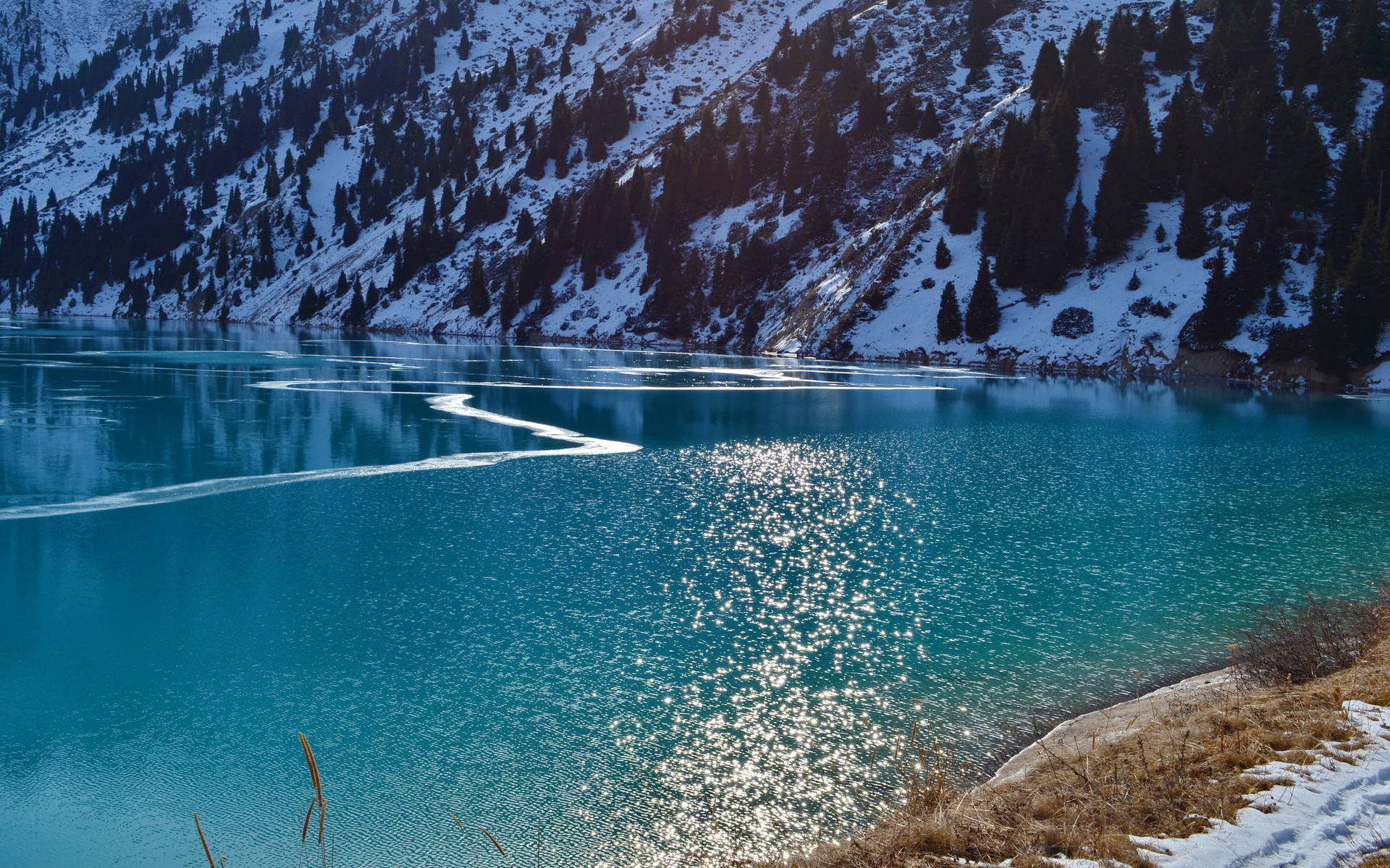 The Waters Of Big Almaty Lake Wallpaper