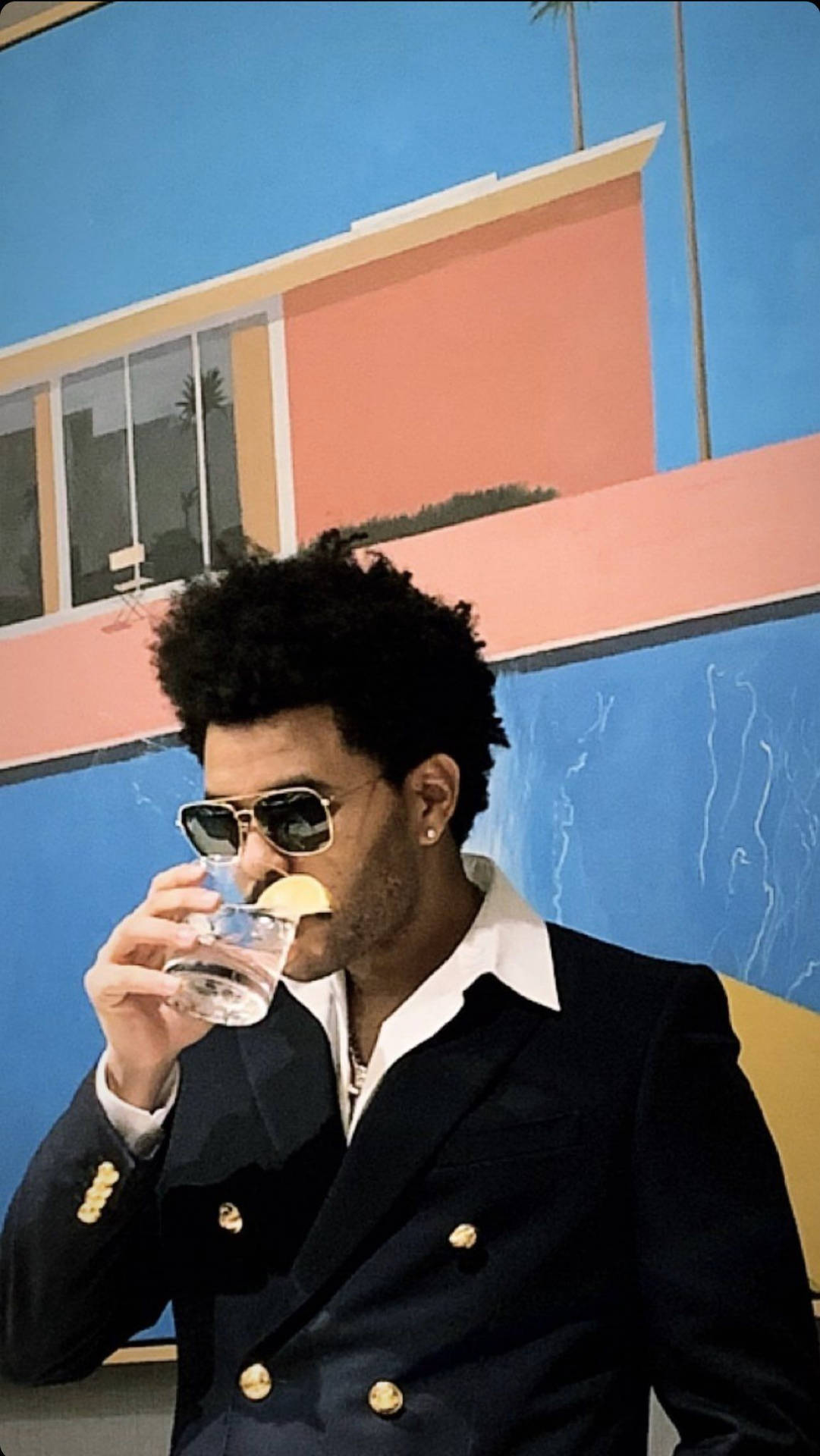 The Weeknd Having A Drink Wallpaper