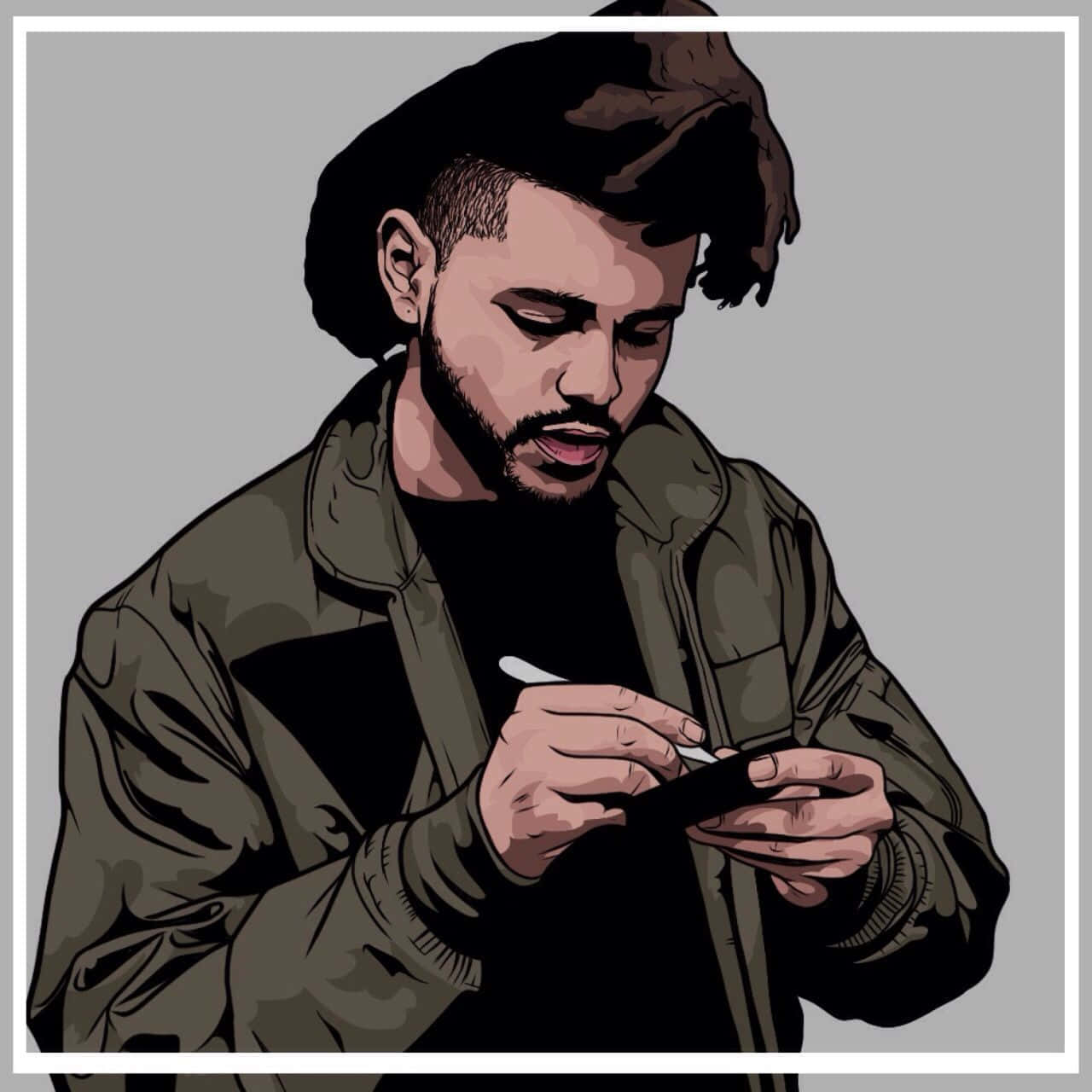 The Weeknd Digital Drawing iPhone Wallpaper