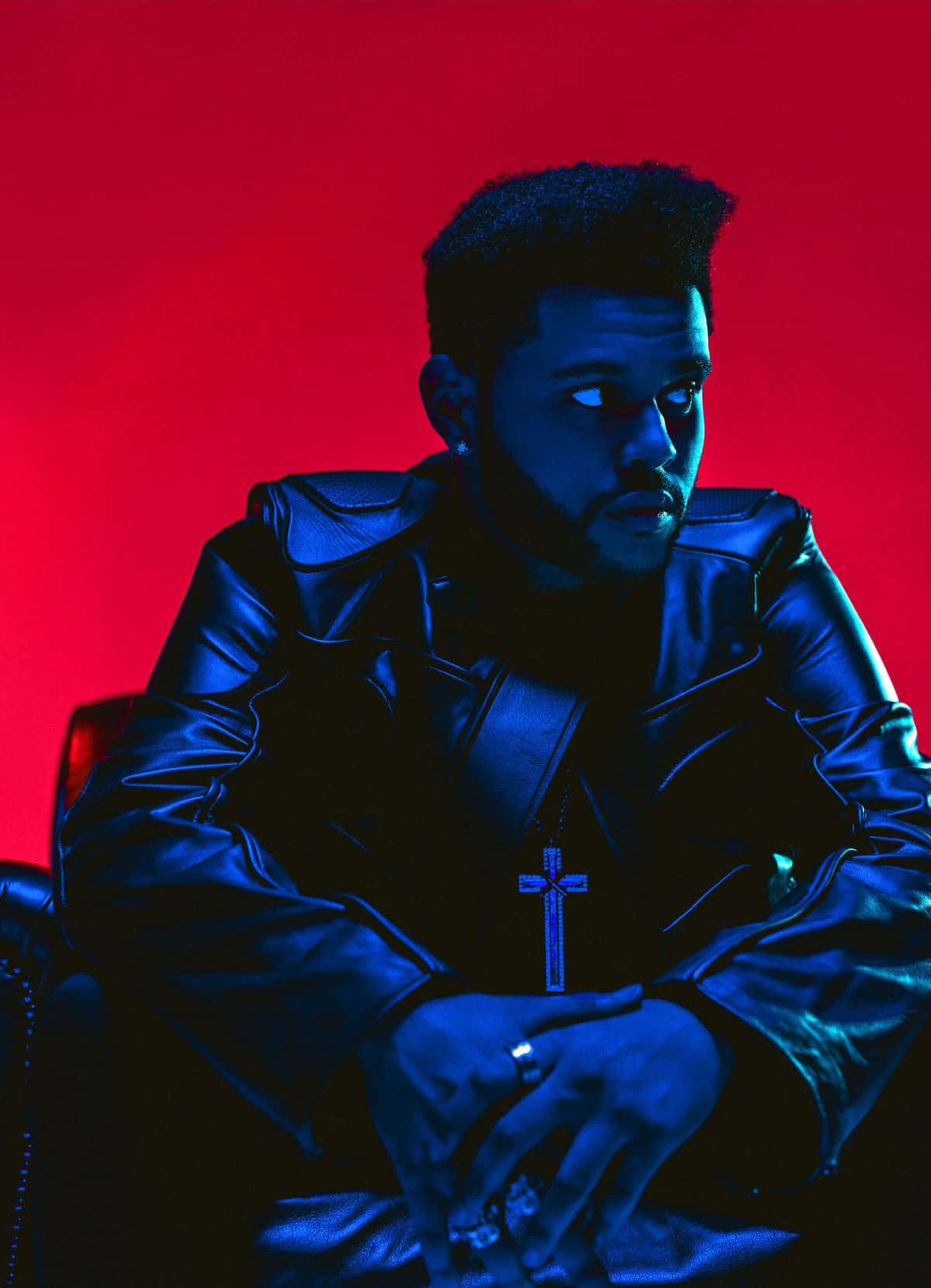 The Weeknd stays up to date with his latest phone. Wallpaper