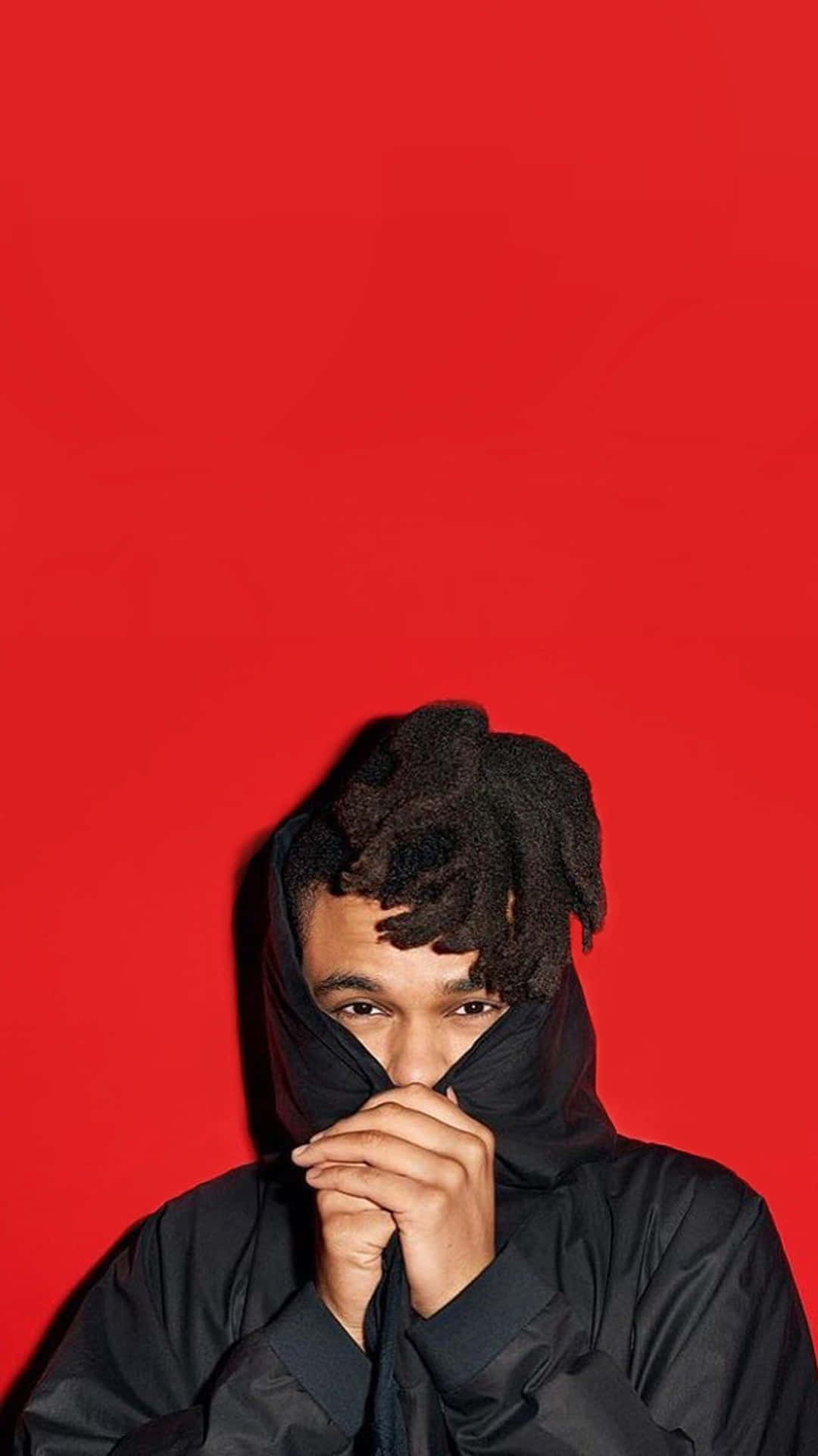 The Weeknd On Red iPhone Wallpaper