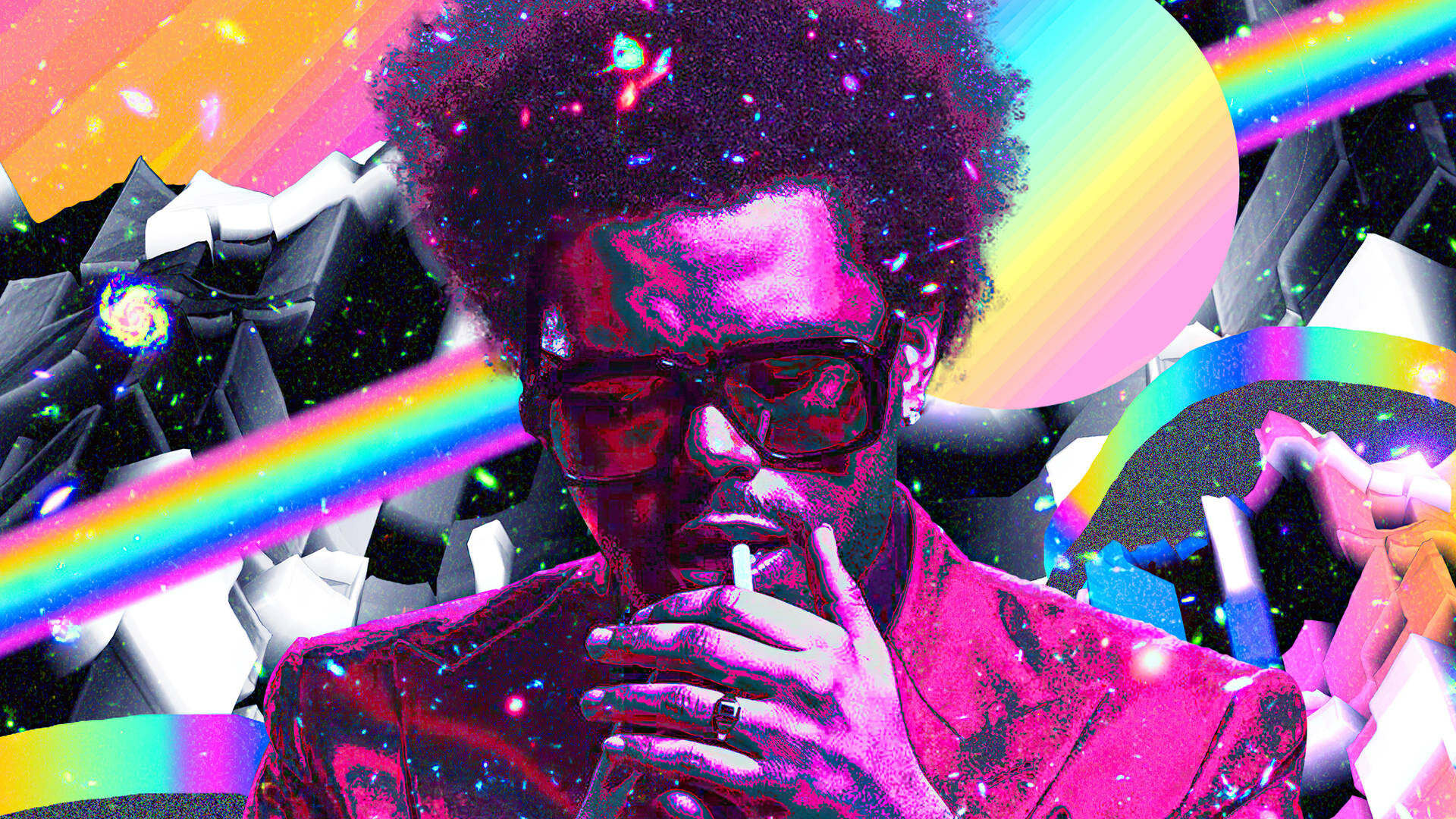 The Weeknd Psychedelic Art Wallpaper