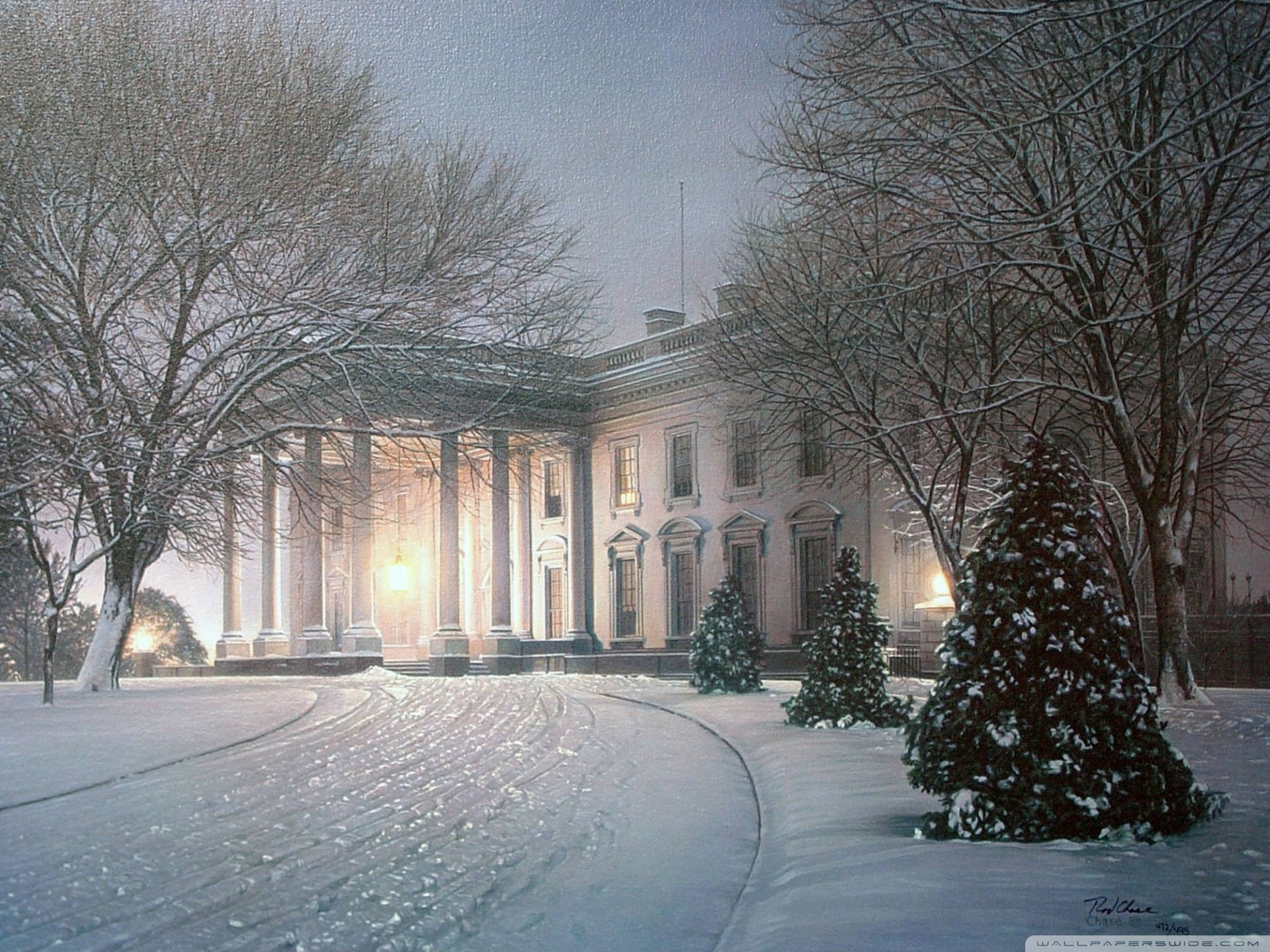 The White House During Winter Wallpaper