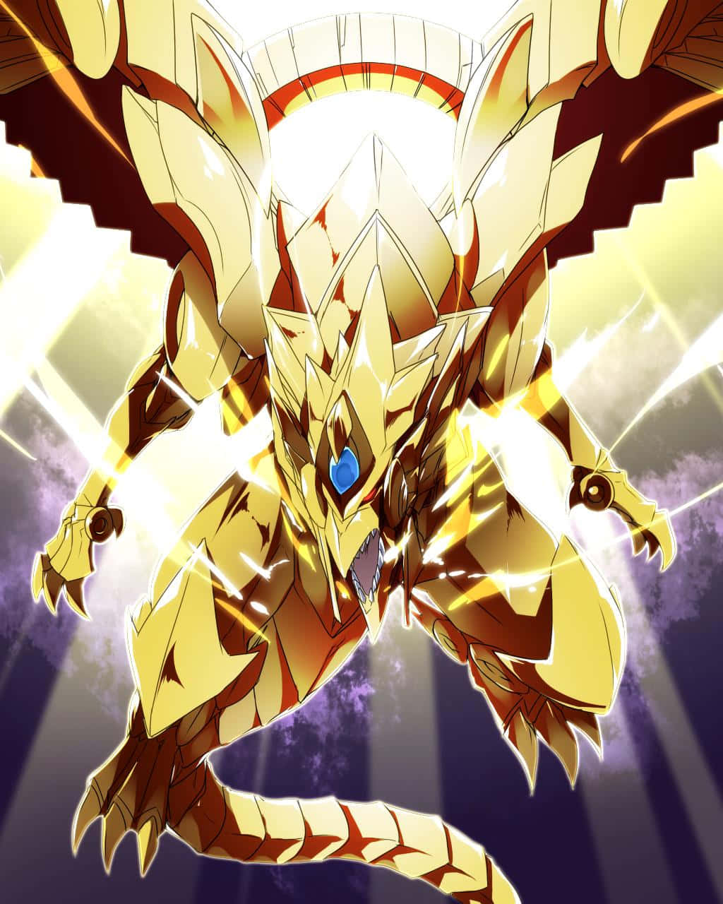 The Majestic Winged Dragon of Ra in Action Wallpaper