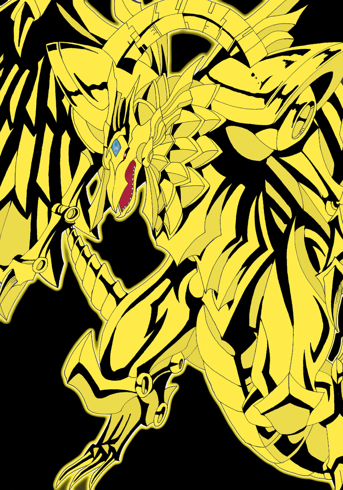 The Winged Dragon of Ra, a powerful Egyptian God Card in Yu-Gi-Oh! Wallpaper
