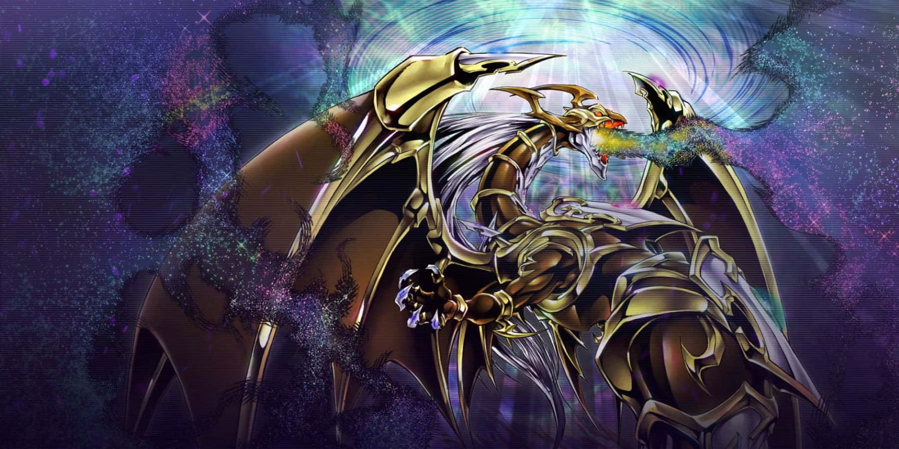 The Mighty Winged Dragon of Ra in a Stunning Pose Wallpaper