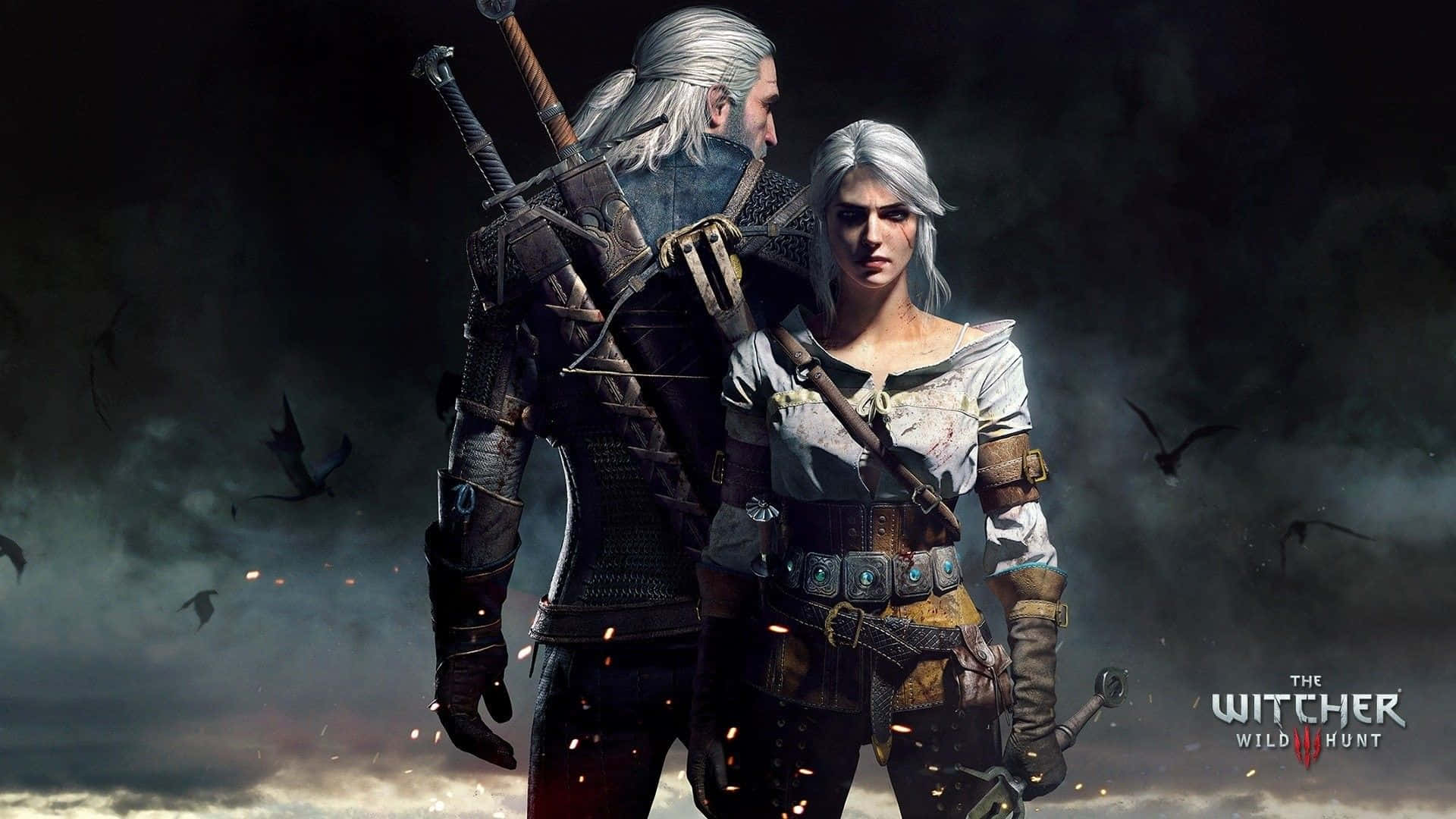 Enactionfylld Scen Från The Witcher. Wallpaper