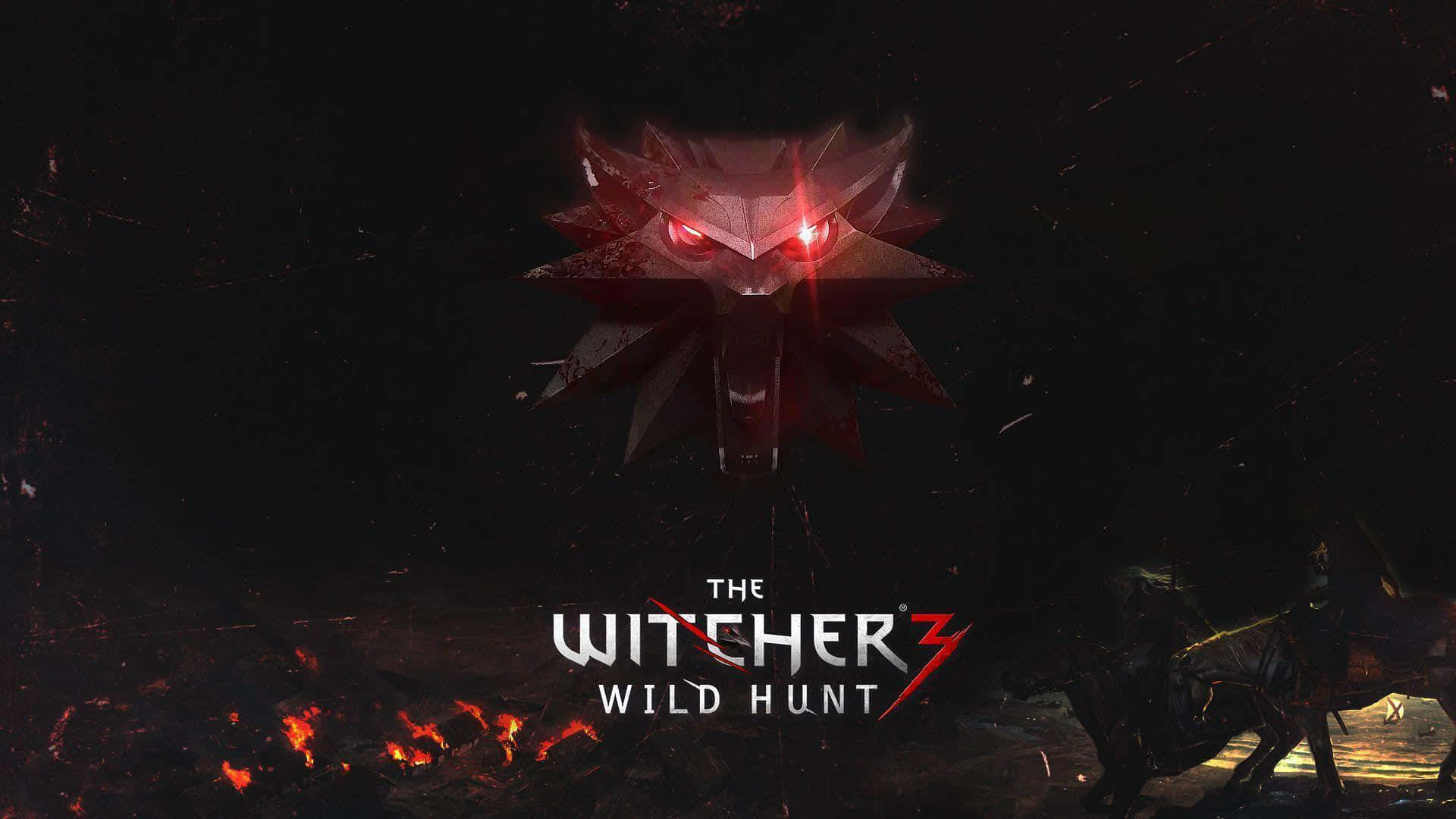 Det spektakulære røde ikoniske tapet fra Witcher 3 Wild Hunt Wallpaper