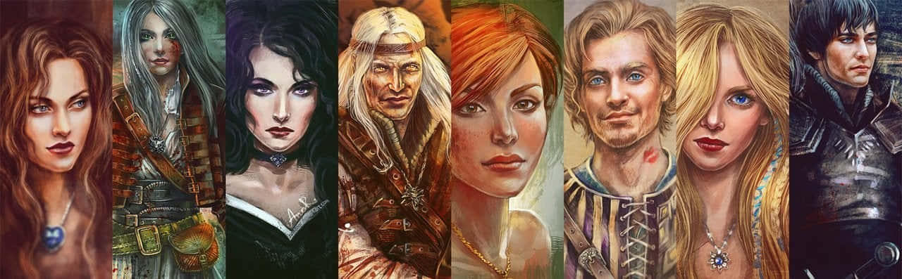 The Witcher Characters Lineup Wallpaper