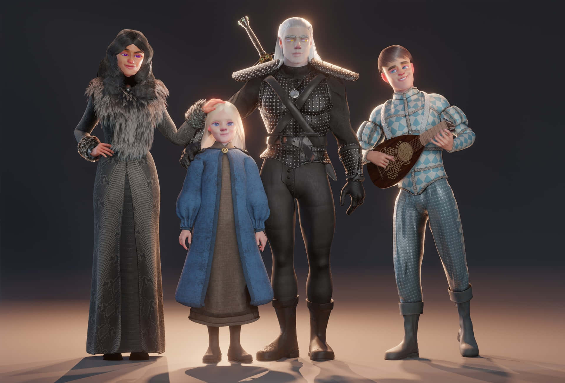 Imagendel Grupo De Personajes De The Witcher Fondo de pantalla
