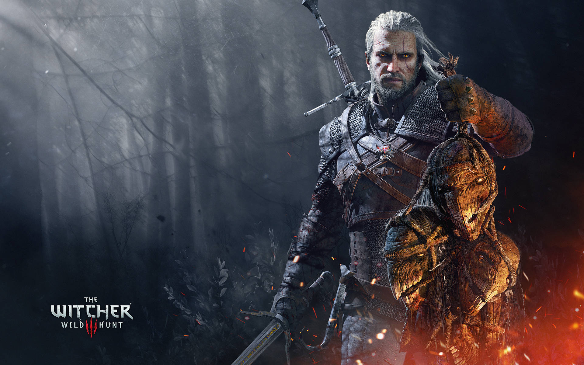 The Witcher Geralt And Beheaded Monsters Wallpaper