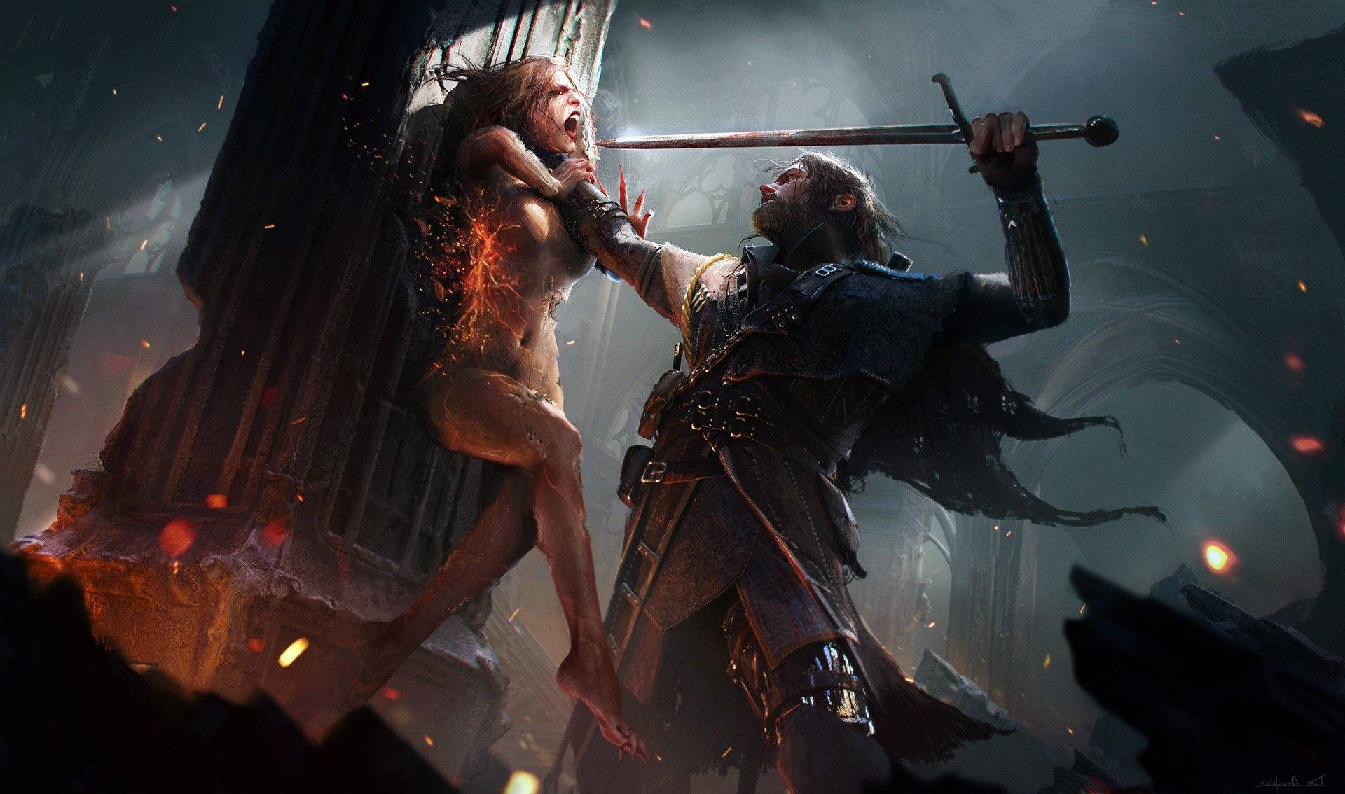 The Witcher Geralt And Bruxa Wallpaper