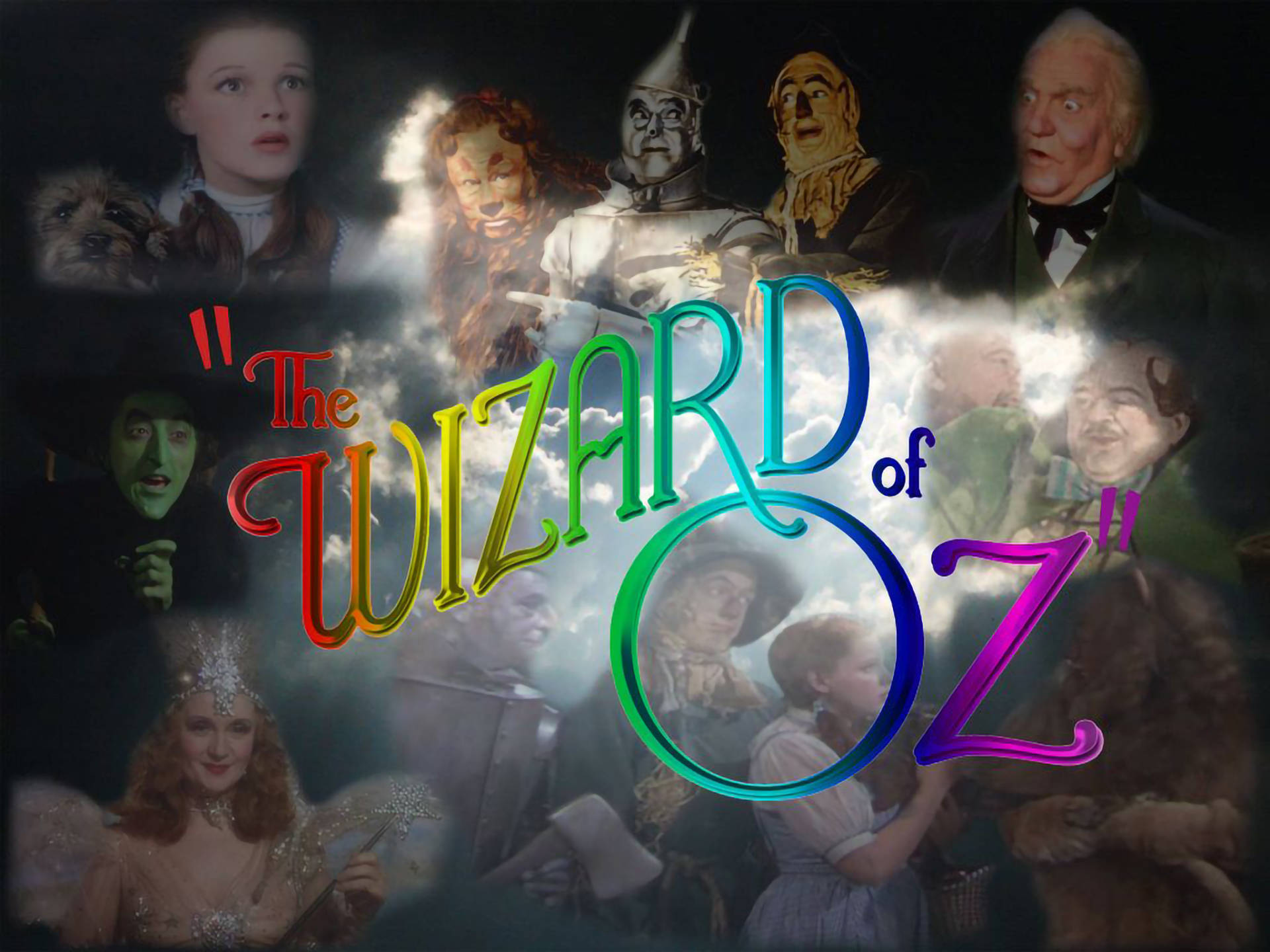 The Wizard Of Oz Rainbow Text Background