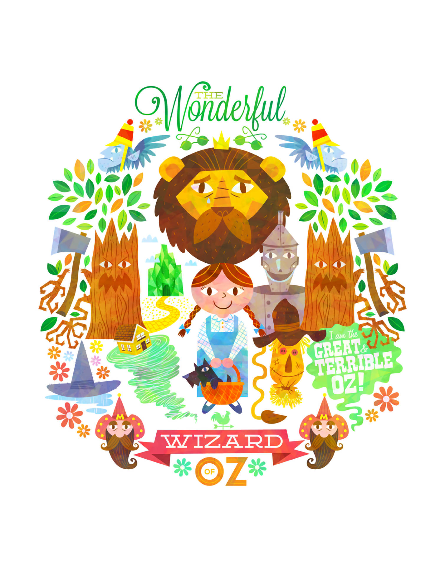 Magical journey of Dorothy in the Wizard of Oz. Wallpaper