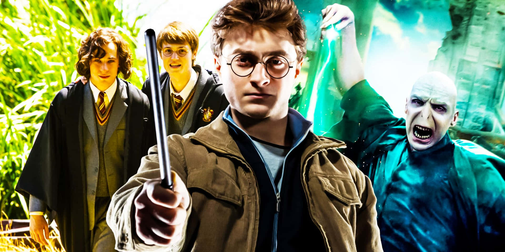Voldemort's Grand Army Attacks Hogwarts School Wallpaper