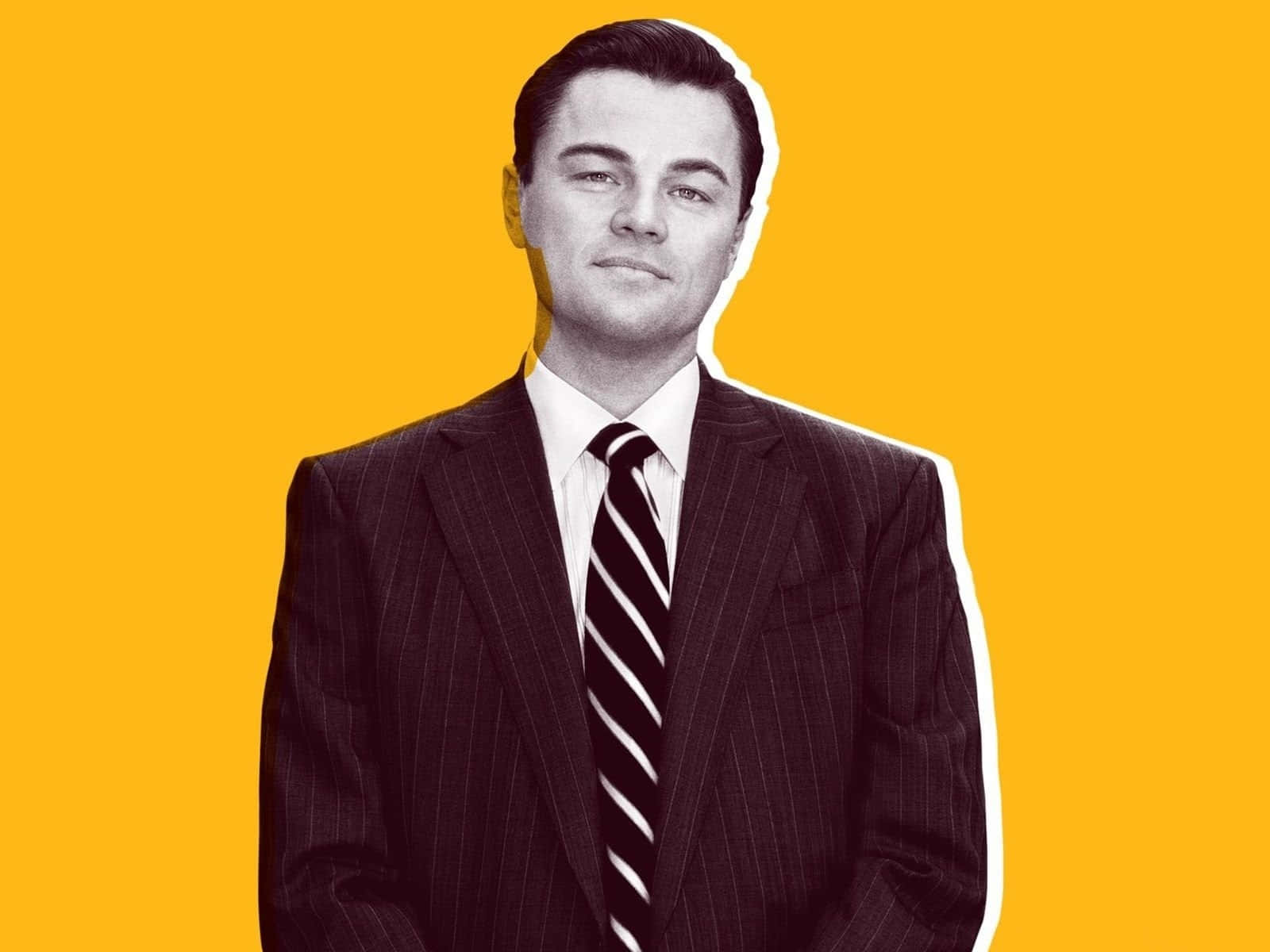 Leonardo DiCaprio som skæbnesvangre handelsmand Jordan Belfort i Martin Scorseses Oscar-nominerede film, The Wolf of Wall Street. Wallpaper