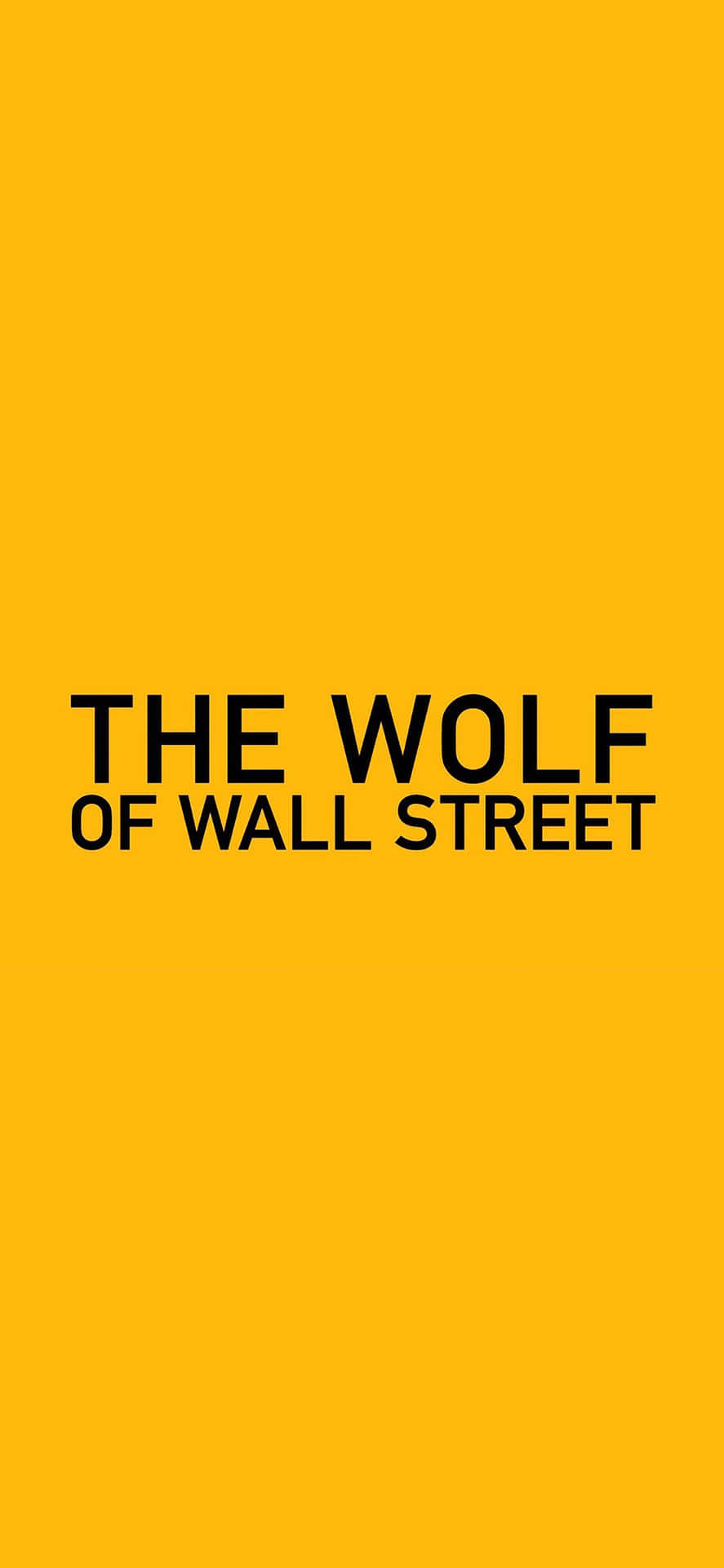 The Wolf Of Wall Street Logo On A Yellow Background Wallpaper