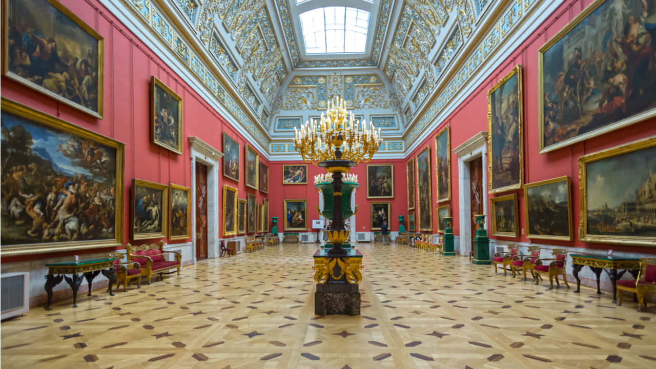 Caption: Majestic View of The Hermitage Museum Wallpaper